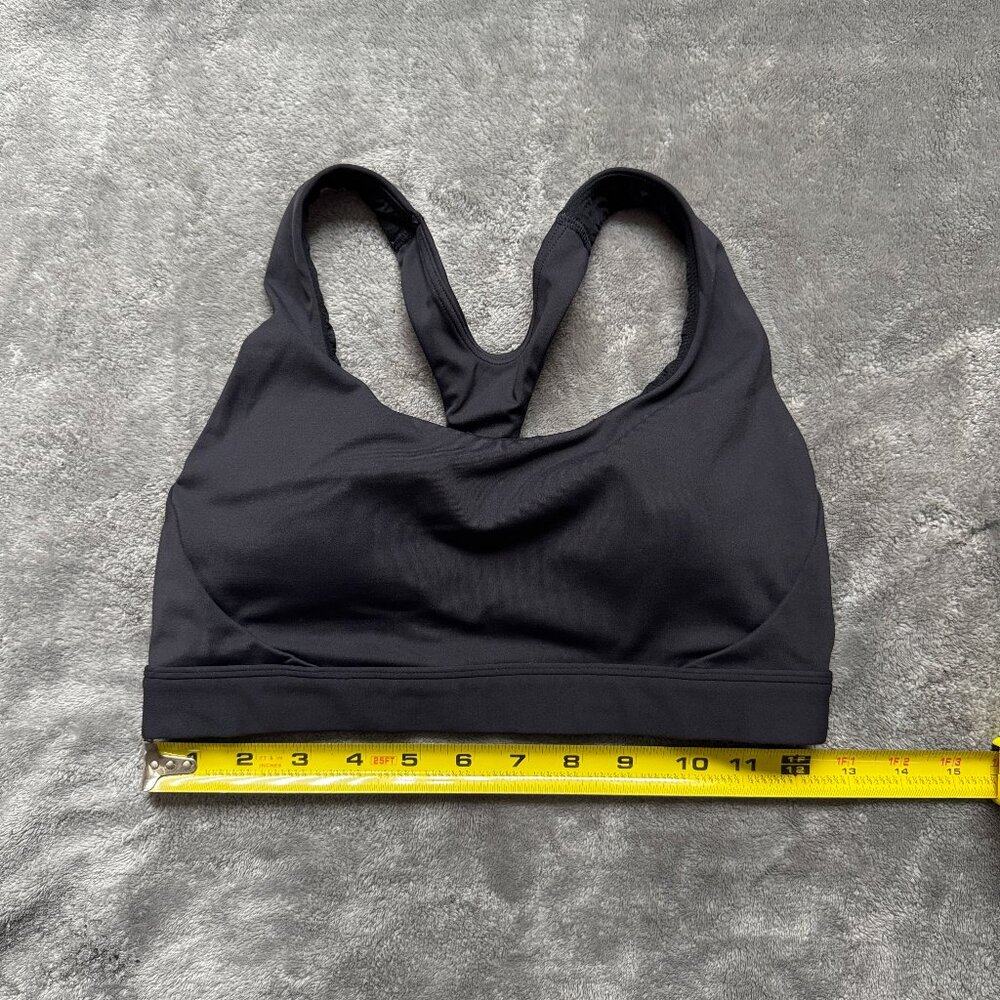 Athleta Women's Solid Black Interval Sports Racerback Sports Bra